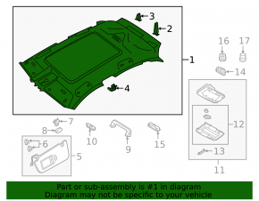 Audi Q3 83A 19-25 headliner for panoramic windows, black