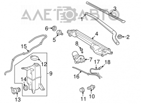 Toyota Sequoia 2008-22 Windshield Washer Reservoir with Cap and Without Headlight Washer