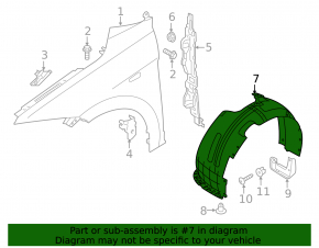 Front right fender liner Hyundai Elantra AD 19-20 EUR / Korea