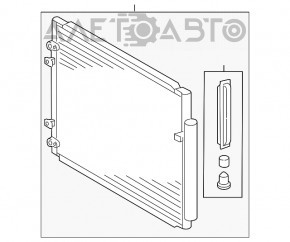 Air conditioner radiator condenser Toyota Highlander 14-19 2.7, 3.5