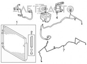 Air conditioning condenser radiator Toyota Highlander 14-19 2.7, 3.5
