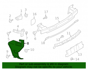 Rear bumper mount, left lower, Porsche Cayenne 19-23