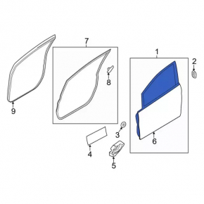 Door bare front right Ford Fiesta 11-19