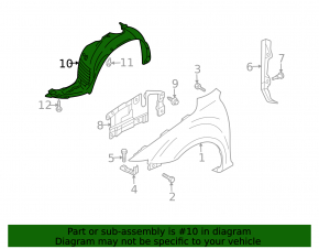 Front right fender liner Mazda6 03-05