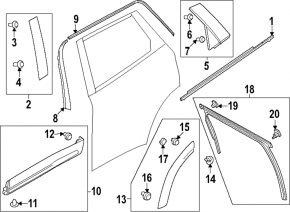 Mazda CX-90 24-26 gloss black rear left side door trim