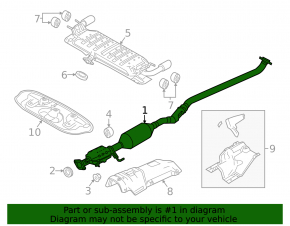 Exhaust line middle part with catalytic converter Mazda 3 19-21 2.5 FWD Mexico built