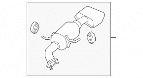 Muffler rear part with barrel Hyundai Santa FE Sport 17-18 rest 2.4