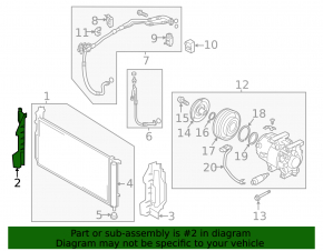 Right radiator deflector Hyundai Azera 12-17 3.3
