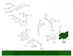 Left engine mount for Volvo XC90 16-25 T8