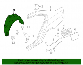Rear left mudguard BMW 3 F30 12-18