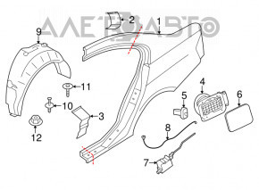 Rear left mudguard BMW 3 F30 12-18
