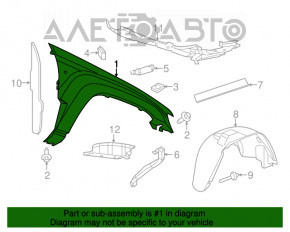 Jeep Grand Cherokee WK2 11-22 steel front left fender, minor scratches