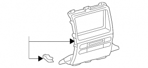 Lexus GX470 03-09 climate control panel trim, gray