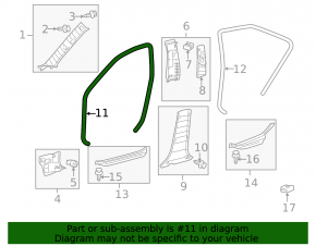 Door seal front left black Toyota Camry v40