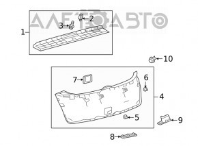 Upper trunk lid trim for Lexus UX 19-26, black, dry-cleanable