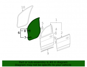 Front Left Door Seal Acura MDX 07-13