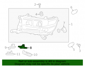 Right headlight mount, upper right, Toyota Land Cruiser 16-21 rest.