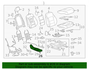 Left driver's seat runner for Chevrolet Malibu 16-25 without frame