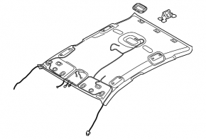 Kia Optima 16-20 headliner without sunroof, beige, needs dry cleaning, broken fasteners