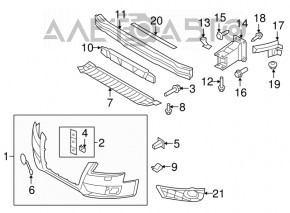 Front bumper grille right Audi A4 B8 08-12 prerest