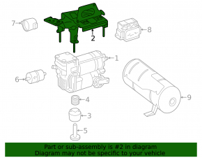 Mercedes GLS-class X166 13-19 air suspension compressor bracket