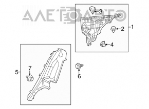 Rear pillar trim left lower Mazda 3 14-18 BM black