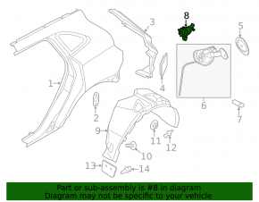 Fuel filler door lock Lincoln MKC 15-19