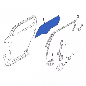 Front right door glass Ford Edge 15-24 chip