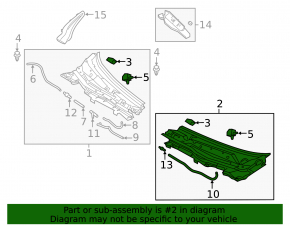 Windscreen wiper grille plastic left Mazda 6 18-21