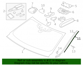 Left windshield molding mount Jaguar F-Pace X761 19-20