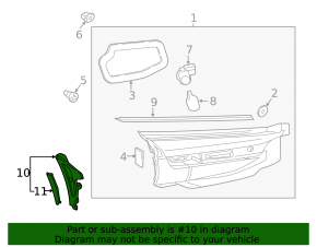 Left inner trunk lid light trim for Mazda CX-9 16-23