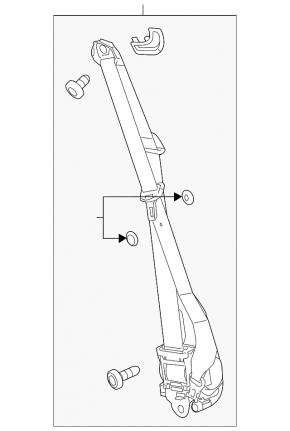 Cadillac CTS 14 passenger seat belt - black shot