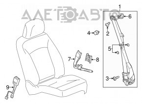 Cadillac CTS 14 passenger seat belt - black
