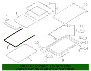 Volvo XC60 18-26 Front Panoramic Window Seal