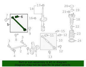 Rear left front transverse control arm Toyota Venza 09-15 FWD