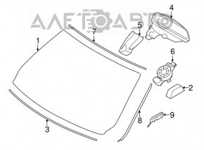 Black interior mirror cover for BMW X2 F39 18-23 (for camera)