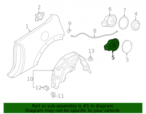 Fuel filler flap housing Mini Cooper F56 3d 14-23 pierced