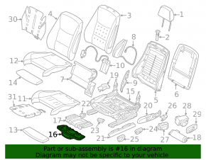 Knee support for driver's seat BMW X3 F25 11-17 mechanical, with part of the lower frame, broken fasteners