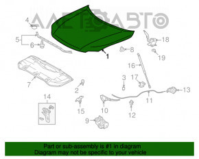 Lexus RX350 RX450h 10-15 bare hood