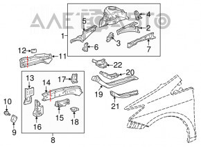 Front left quarter panel for Toyota Prius V 12-17, silver