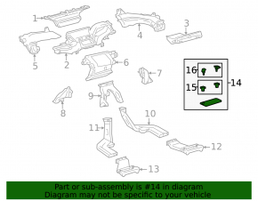 Right air duct for Toyota Prius V 12-12 beige