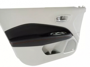 Door trim card front left Jeep Compass 17-21 gray, black insert, red stitching