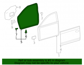 Toyota Camry v40 front right door seal
