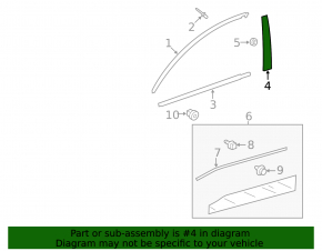 Door trim side front right Toyota Rav4 19-