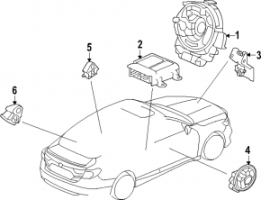 Airbag sensor front left Honda Accord 23- on amplifier, with bracket
