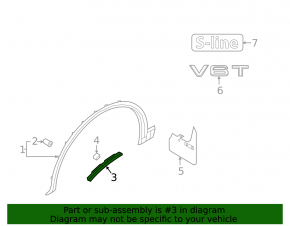 Front right wing arch trim insert Audi Q5 80A 18-24