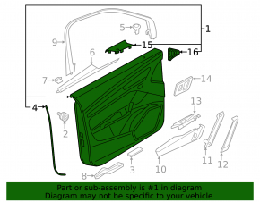 Door trim panel front left Audi Q5 80A 18-20 black, armrest brown leather, insert black leather, Bang and Olufsen, with handle and overlays, under memory