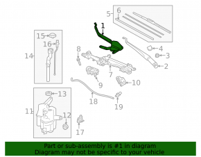 Right windshield wiper arm for Toyota Prius 30 10-15