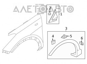 Triangle corner of the front left fender of the Hyundai Santa FE 19-23, chrome and gloss black