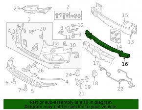 Front Bumper Absorber Audi A3 8V 15-16